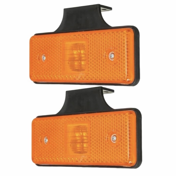 Set 2 buc. lampa LED galben 12v-24v, utilizate la camioane, remorci, tractoare, reflectorizant 110x40 mm, Yupy®