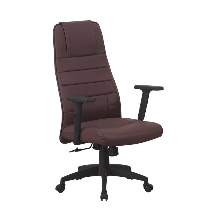 Директорски офис стол, PROCART, регулируема височина 116-126 см, въртящ се, максимално натоварване 150 кг, PVC тапицерия