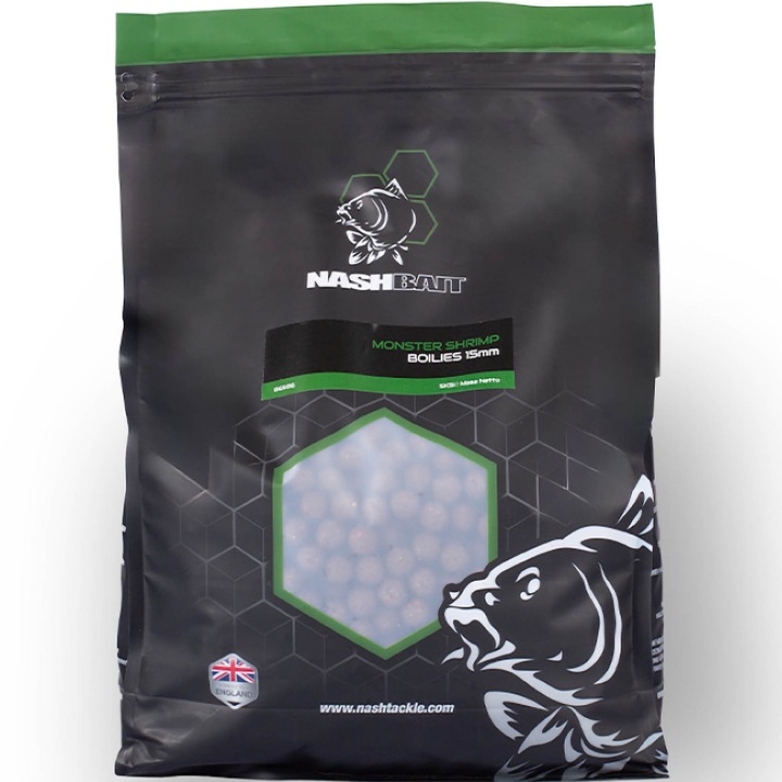 Boilies Proteine Carlig, Pescuit, Nash Monster Shrimp 12 mm 5 kg