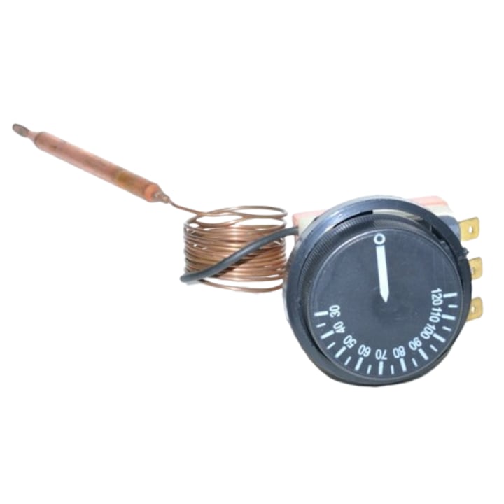 Termostat Reglabil cu Sonda de Cupru 30-90˚C, 250V – Control Precise al Temperaturii pentru Sisteme de Incalzire si Racire