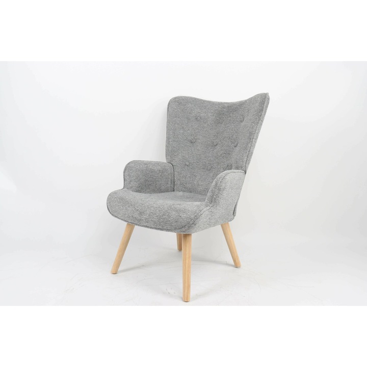 Fotel, Angel, Szövet, Szürke, 69x75x96 h cm