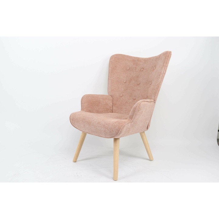 Fotoliu, Angel, Stofa, Roz, 69x75x96 h cm