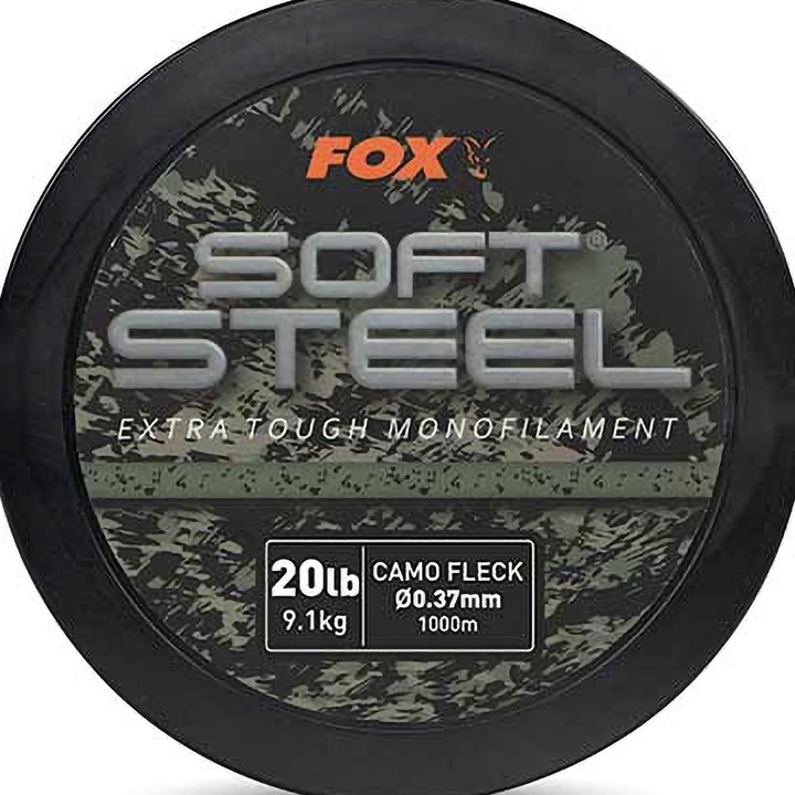 Drót, Horgászat, Fox, Lágyacél Fleck Camo Mono 20lb (9.1kg) 0.37mm x 1000m