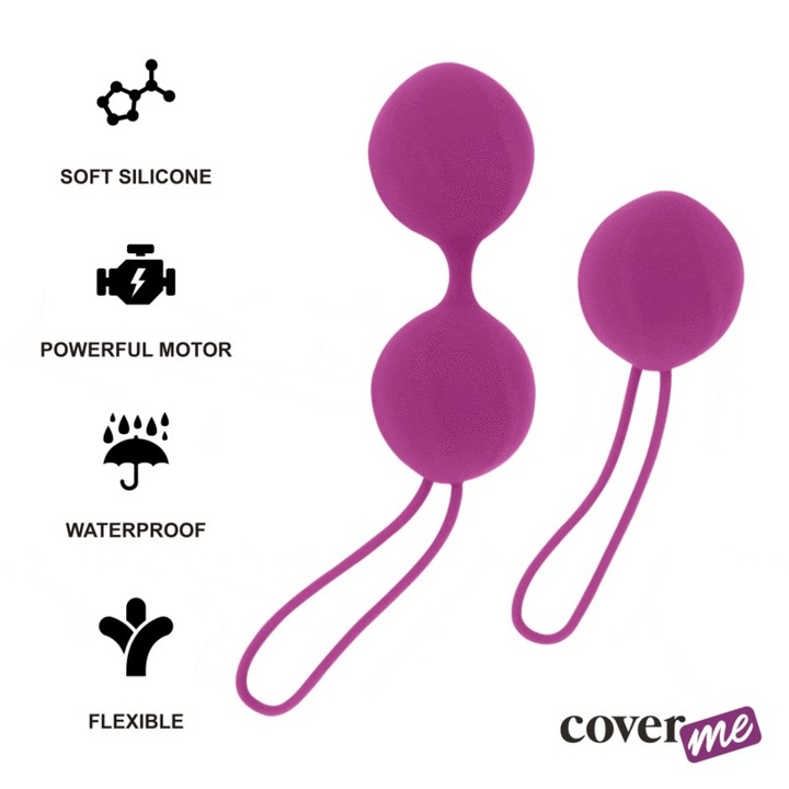 Set Bile Kegel Fit Coverme, Antialergic, Silicon, Mov, 3.5cm x 10cm si 3.5cm x 15.4cm