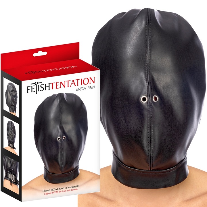 Set accesorii BDSM, Fetish Tentation, piele ecologica, negru, universal