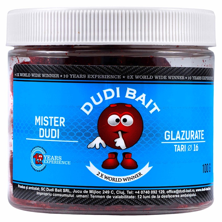 Boilies De Carlige, In Dip Dudi Bait, Mister Dudi Tari Slow Working, 16 mm 100 g