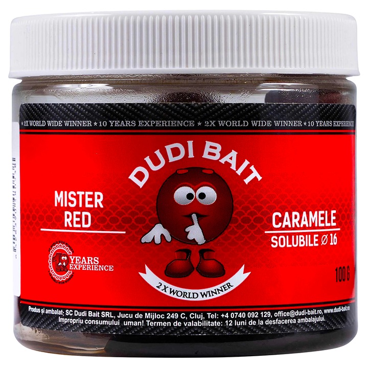 Boilies De Carlige, Dudi Bait, Mister Red Super Hot In Dip Fast Working, 16 mm 100 g