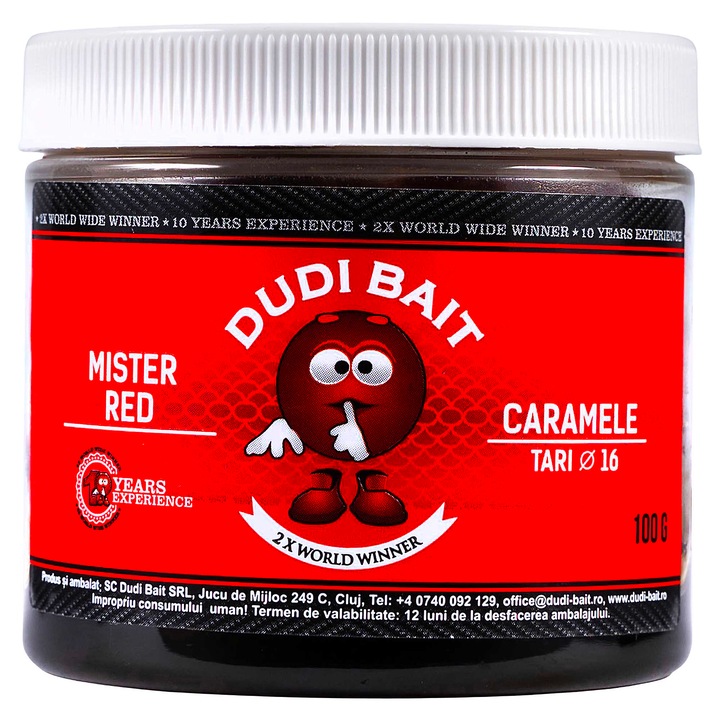 Boilies De Carlige, Dudi Bait, Mister Red Super Hot In Dip Tari Slow Working, 20 mm 100 g