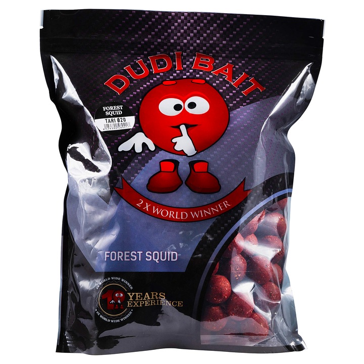 Boilies Proteine, Pescuit, Dudi Bait, Forest Squid Tari Slow Working, 20 mm 1 kg