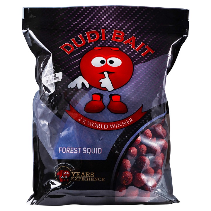 Boilies Proteine, Pescuit, Dudi Bait, Forest Squid Tari Slow Working, 16 mm 1 kg