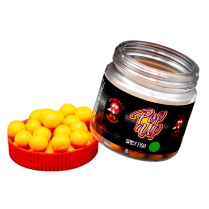 Boilies De Carlig, Pop Up, Dudi Bait, Spicy Fish, 10 mm