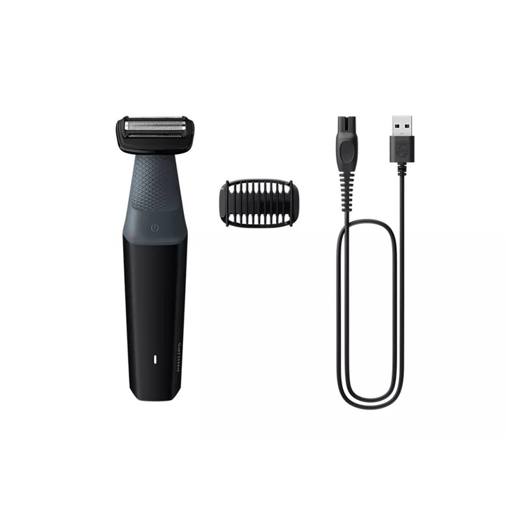 Тример за тяло, Philips, BG3017/01, без кабел, Wet & Dry, черен