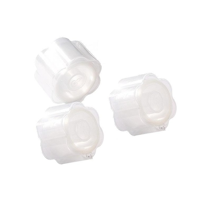 Комплект от 3 ролки за пети, прозрачни, 30 бр