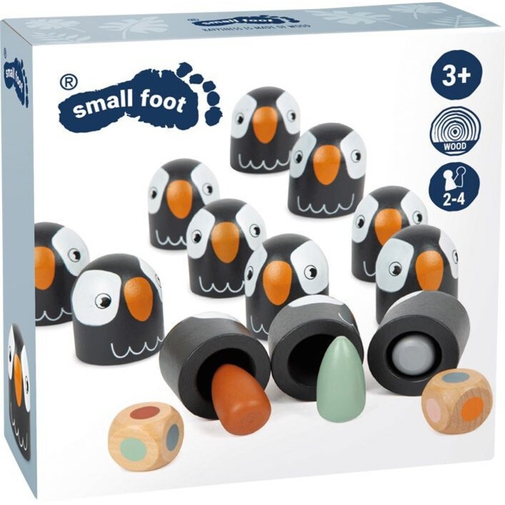 Игра за памет с папагали, Small Foot, комплект от 12 цветни яйца, 12 папагала, многоцветен