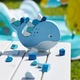 Joc de societate Goki, Balancing Whale, dexteritate, albastru, 21piese