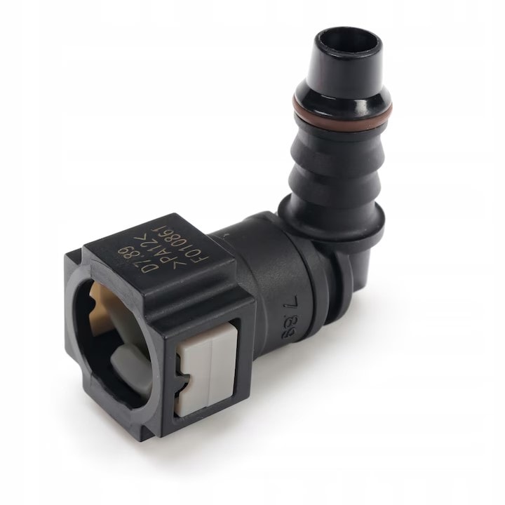 Conector Rapid Combustibil Unghiular Super Trends® 7.89 mm ID6 Universal Pentru Conducta Combustibil Auto, Conector Conducta Combustibil Tip Cot, Conector Filtru Motorina Si Benzina, Conectori Combustibil Rezistenti, Conector Linie Combustibil