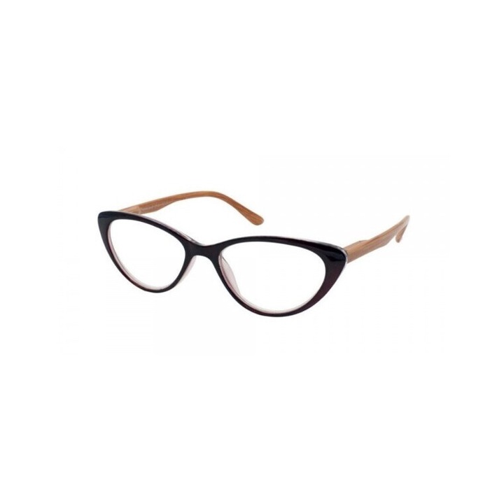 Ochelari de vedere EYELEAD, brat flexibil, lentile asferice, maro, forma fluture, +2.25 dioptrii