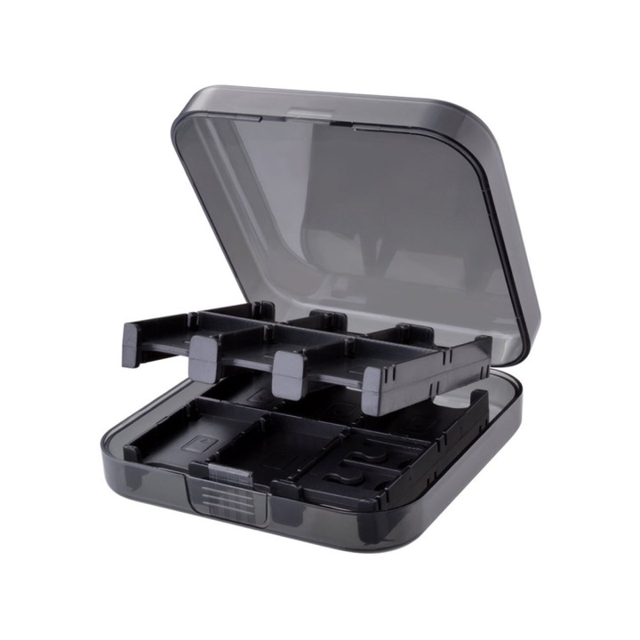 Husa de stocare jocuri pentru Nintendo Switch, capacitate 24 carduri, negru, portabil