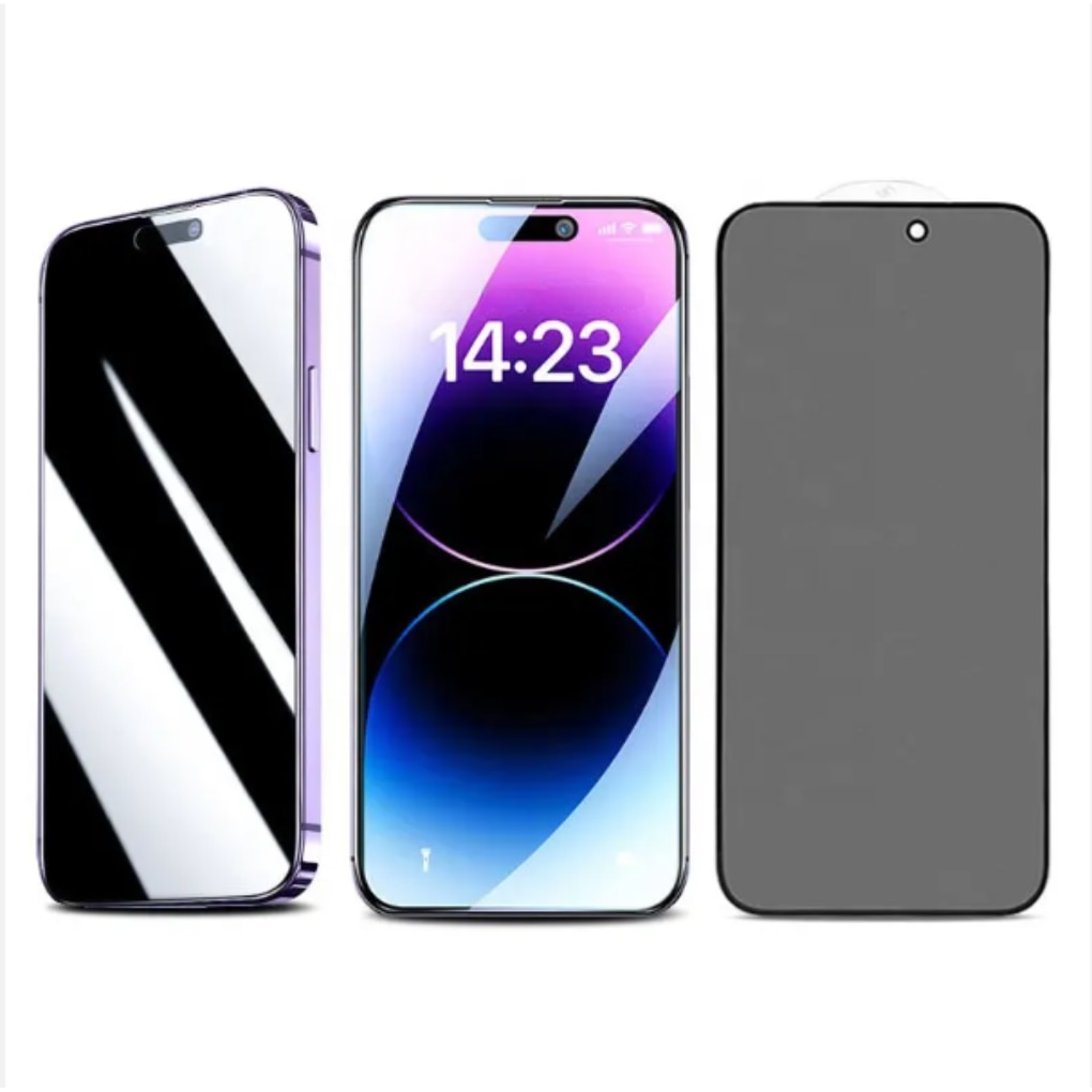 Folie protectie din sticla, Privacy, Premium, compatibila cu iPhone 15 Pro, Sticla securizata, 9H, Negru