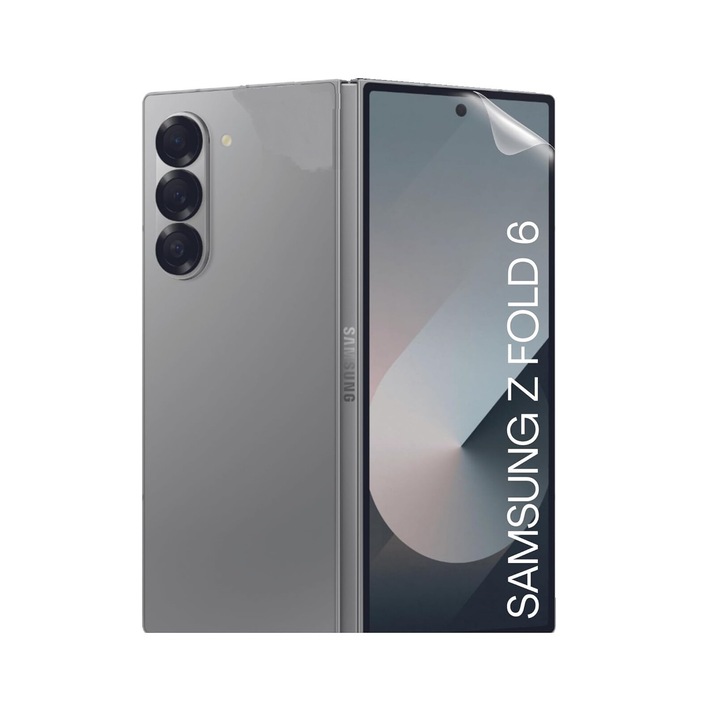 Folie de protectie ecran compatibila cu Samsung Galaxy Z Fold 6, Hydrogel din silicon, TPU, Perfect fit, acopera tot ecranul, ISAG
