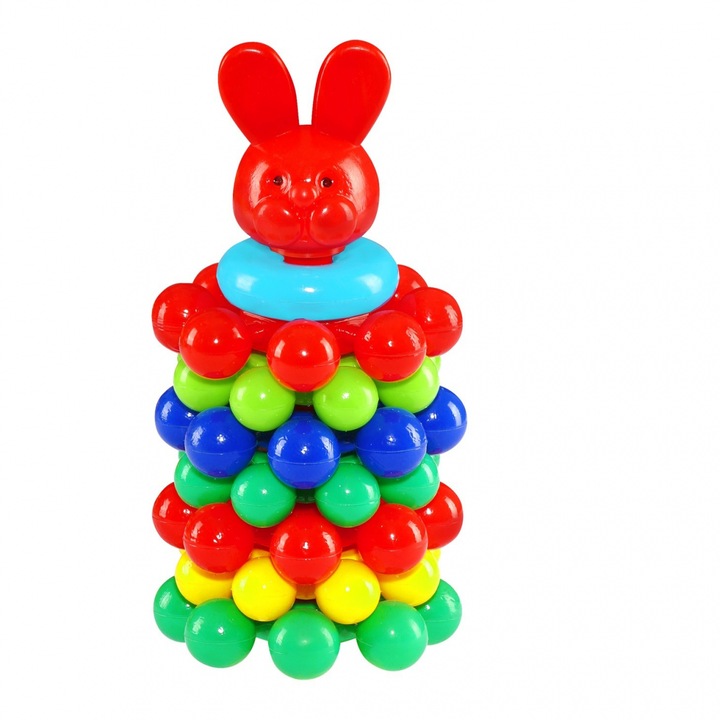 MEJ-POL puzzle torony, 7 szegmens, többszínű, 12 hónaposnál idősebb gyermekek számára