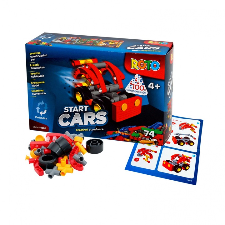 Set de constructie Efko, Roto - Start Cars, piese mari si mici, +4 ani