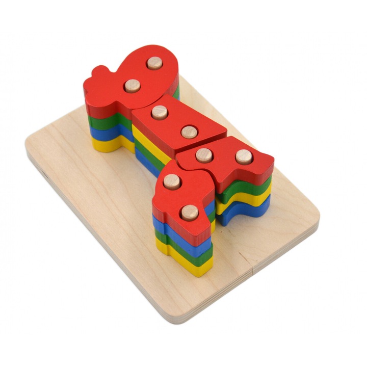 Пъзел Baczek, Колекция Zyrafa, Образователен, Дърво, Многоцветен