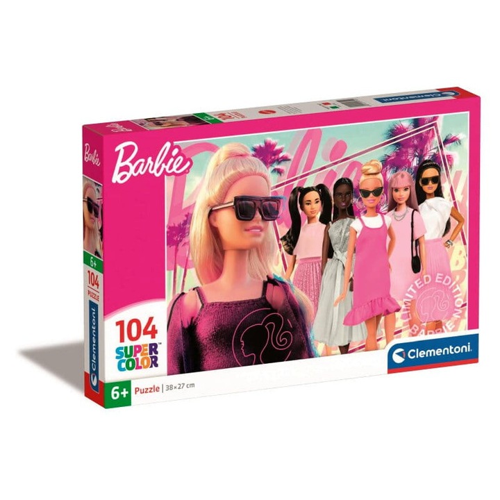 Puzzle Barbie Sunglasses 38 cm x 27 cm Hartie Roz Fata 104 piese
