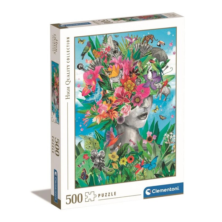 Пъзел Clementoni, Head in the Jungle, 500 части, ярки цветове