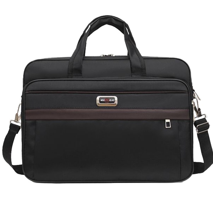 Boarding Laptoptáska, vállpánt, extra zseb, fekete, 15,6"