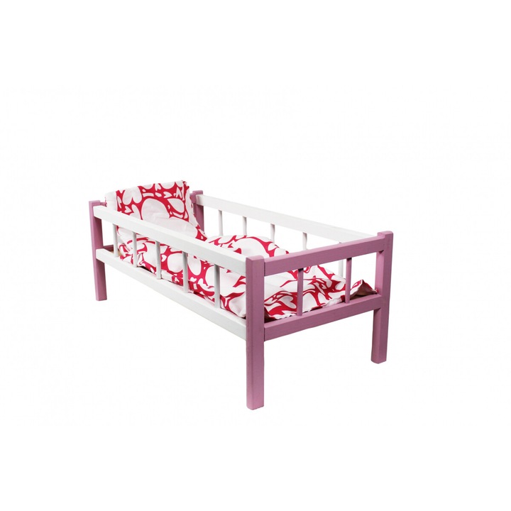 Patut mare pentru papusi Baczek, Lemn, Multicolor, 3 ani+