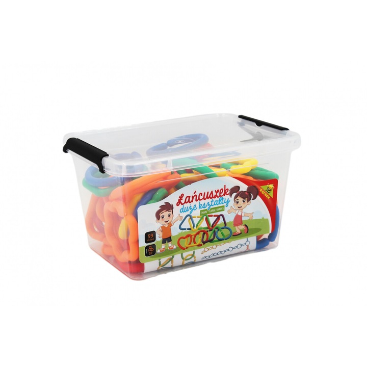 Сензорна игра Baczek, Верижка с големи форми, Пластмаса, Многоцветна, 59 части