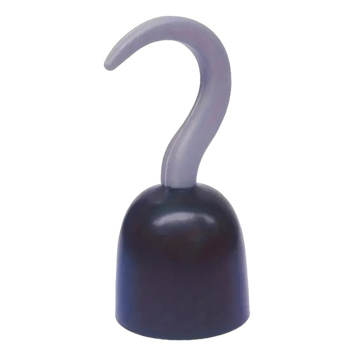 Carlig de mana, accesoriu pentru costum pirat, din plastic, gri cu negru, marime universala