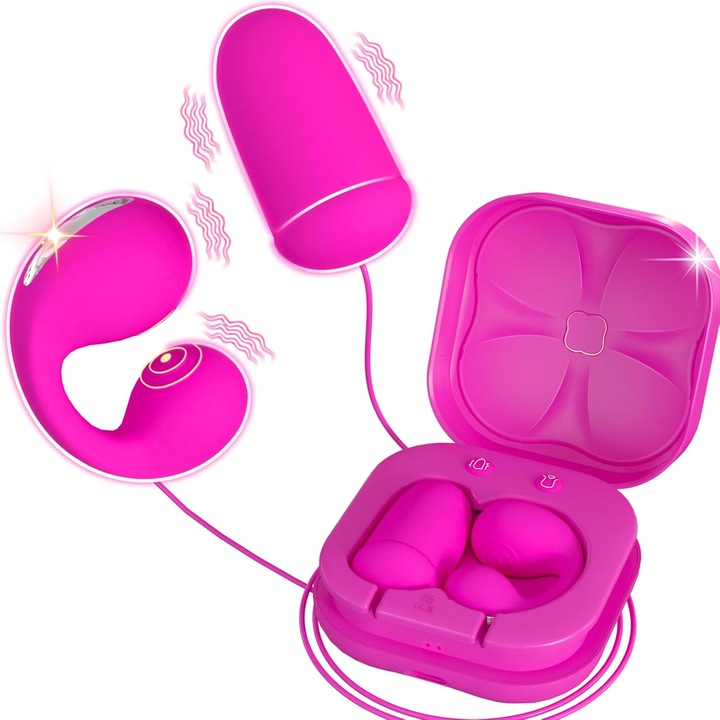 Комплект вибратор HOESDIK Mini Bullet Egg and Clamp, UV Discretion, 10 режима на вибрация, Силикон, Водоустойчив, Черен