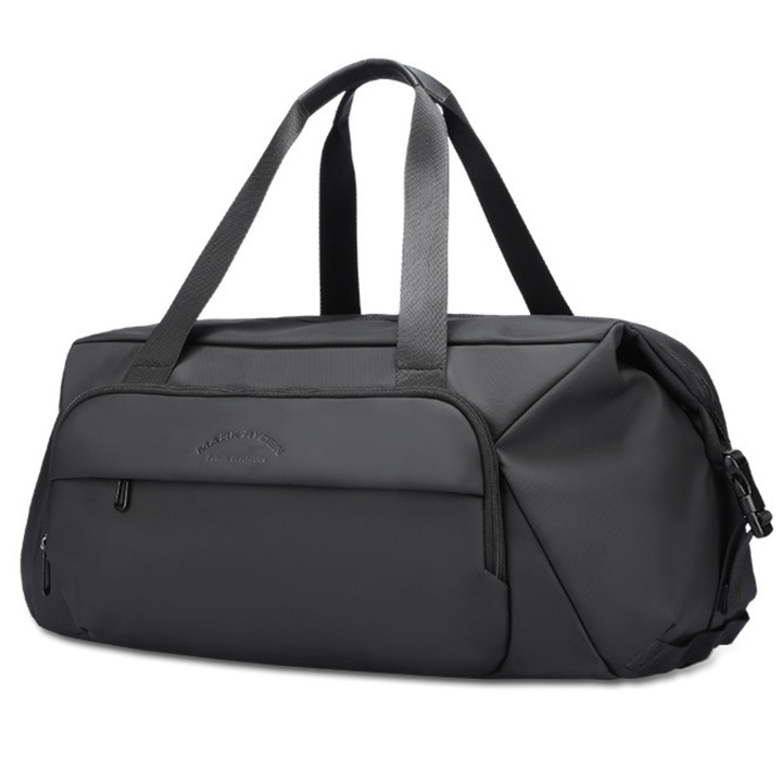 Geanta sport Multifunctionala, Impermeabila si universala Mark Ryden, pentru sala, Calatorii si Uz Zilnic, cu Compartimente Organizate, Design Elegant, Buzunar pentru Telefon si Chei, capacitate 32 L, 49x26x25 cm, Negru