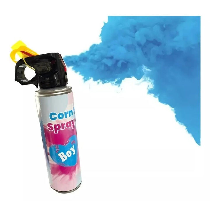 Extinctor Spray cu Pudra colorata Gender Reveal, It's Party Time, Bleu