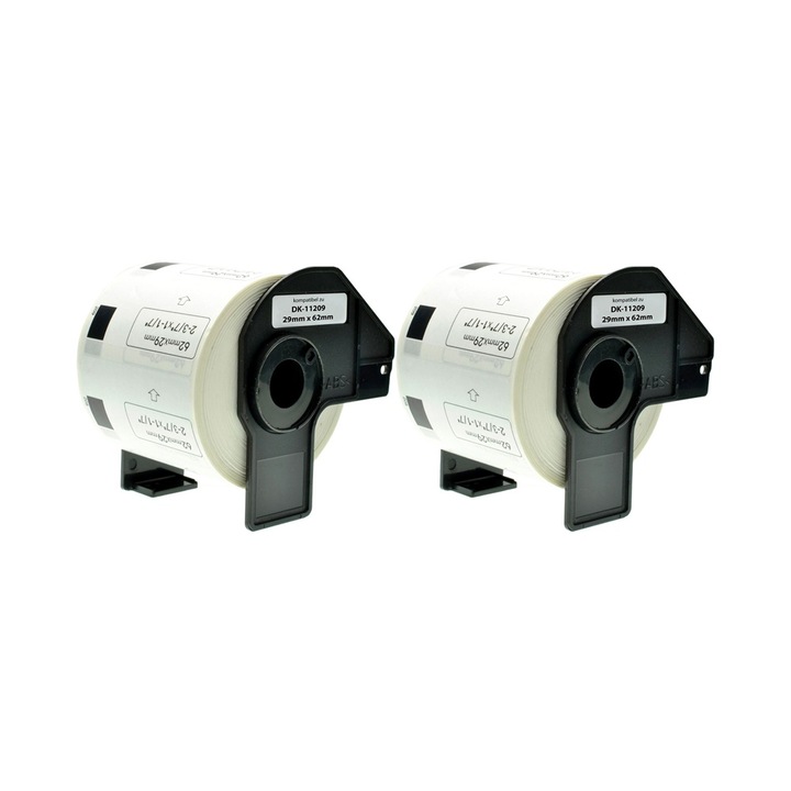 Комплект от 2 ролки за етикетен принтер DK11209 62mmX29mm Съвместими Brother QL1000 1050 1060 QL 500 BS Brother QL 550 QL 560 Brother QL 570 QL 580 QL 650 QL 700 QL 710 QL 720 NW QL 800 QL 810 W QL 82 0 NWB