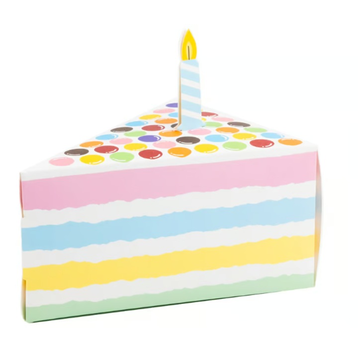 Cutie felie tort cu lumanare – multicolor