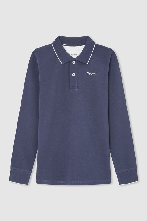 Pepe Jeans London, Bluza polo cu imprimeu logo, Bleumarin, 128 CM