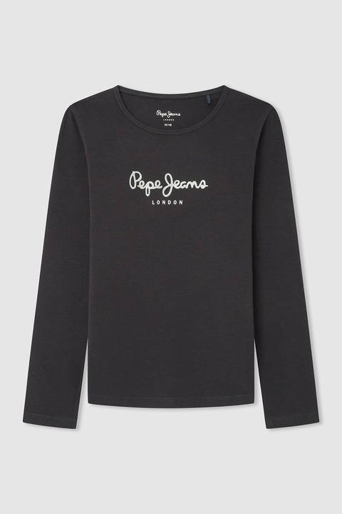 Pepe Jeans London, Блуза Hana с лого, Черен