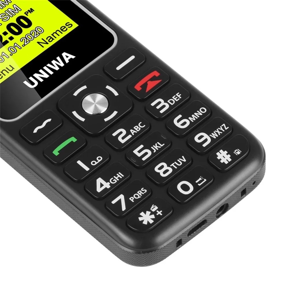 Telefon Mobil Senior AIEK V171, Buton SOS, Dock Incarcare, Lanterna, Negru, Dual SIM