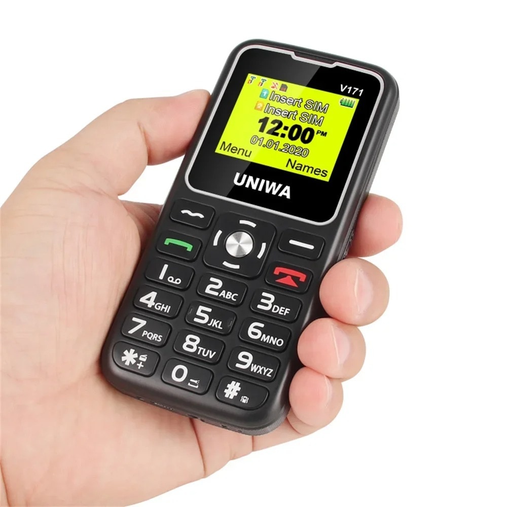 Telefon Mobil Senior AIEK V171, Buton SOS, Dock Incarcare, Lanterna, Negru, Dual SIM