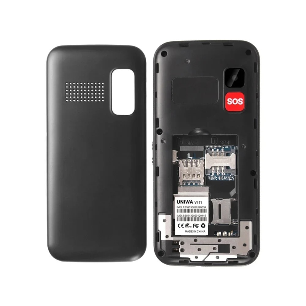 Telefon Mobil Senior AIEK V171, Buton SOS, Dock Incarcare, Lanterna, Negru, Dual SIM
