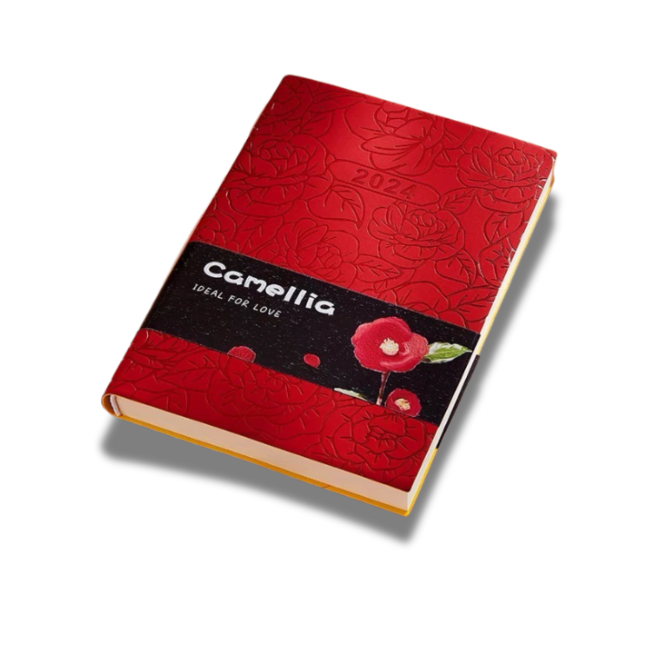 Тефтер Camellia, А5, 365 стр, Екологична кожа, Премиум хартия, 81 гр, Червен