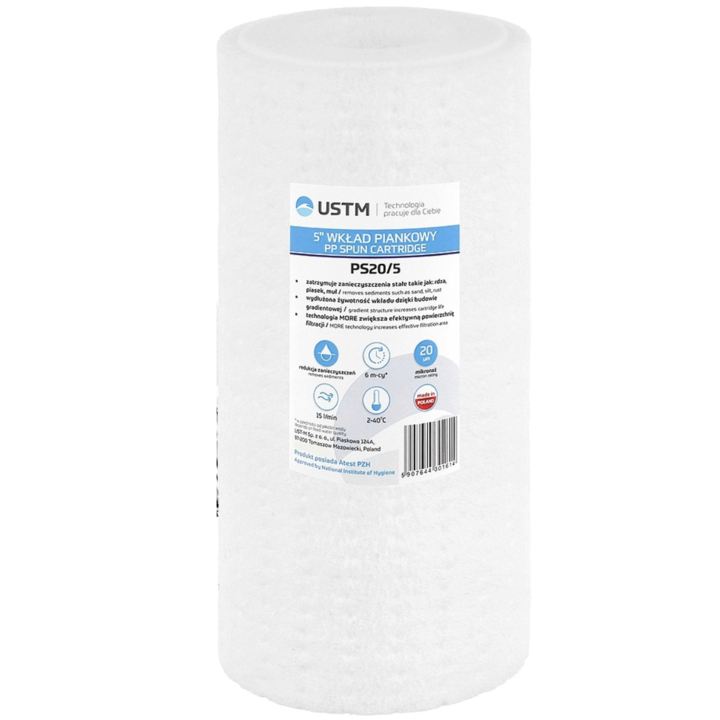 Filtru Apa cu Precizie de 20 Microni, Durata Lunga de viata, USTM PS20/5