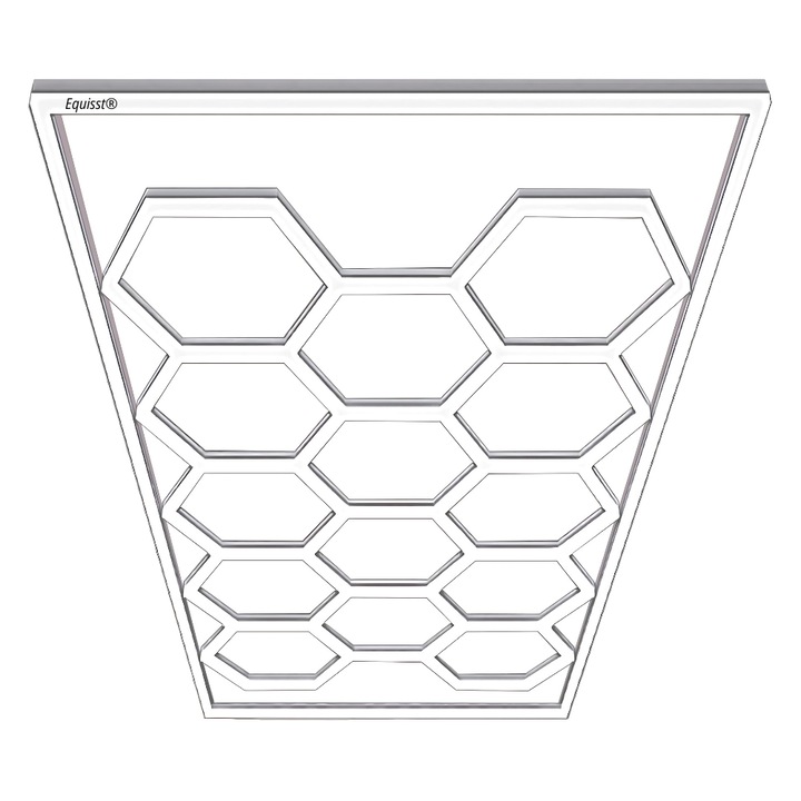 Honeycomb Equisst стенна лампа, пчелна пита, 14 шестоъгълника, 4845 x 2435 mm, 672W, 6500K