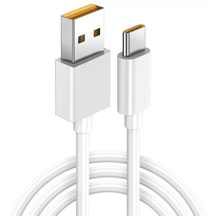SuperVooC USB 65W kábel, AHA PRINT®, Oppo USB-hez USB-C-hez, PREMIUM, 2m, fehér-sárga
