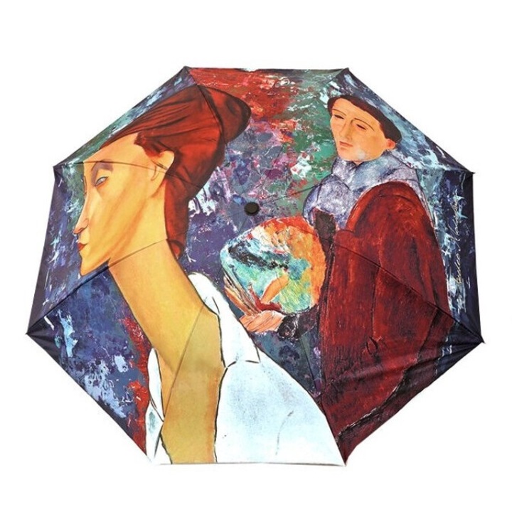 Női esernyő Luka, Önarckép A. Modigliani, összecsukható, 100cm, tarka, Carmani