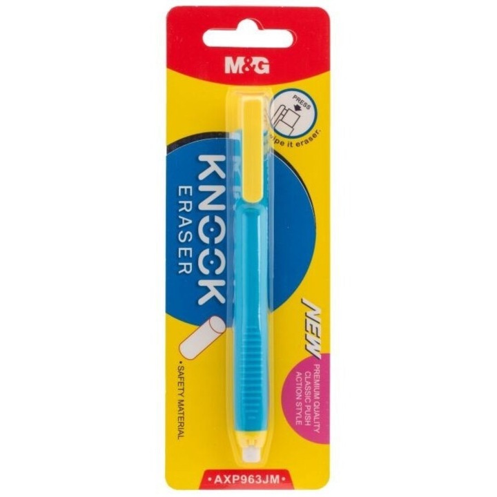 Radiera tip pix, MG, 60 x 15 x 177 mm, Albastru / Galben