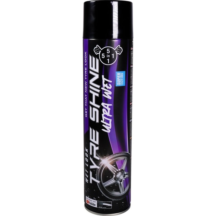 Solutie pentru curatare/ intretinere anvelope ULTRA WET TYRE SHINE, 5IN1, 650 ml